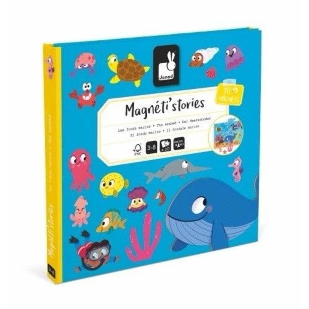 Janod Magneti Stories Sea Bed Animals 30 Magnets Magnetic Story Book Travel Car
